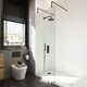 image 3 of Balterley Hollinsclough Contemporary Bathroom 8mm Glass Wetroom Screen with Arms & Feet, Matt Black, 1950 x 800 x 14mm