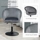 image 3 of HOMCOM Swivel Bar Stool Fabric Dining Chair Dressing Stool Tub Seat Grey