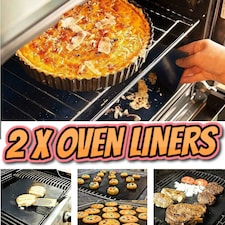 2 Heavy Duty Teflon Oven Liner Protector Sheet Mat Non Stick Reusable Cooker BBQ