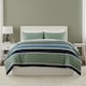 image 2 of Green And Blue Stripe Duvet Set Modern Striped Bedding with Pillowcases | Multi | King