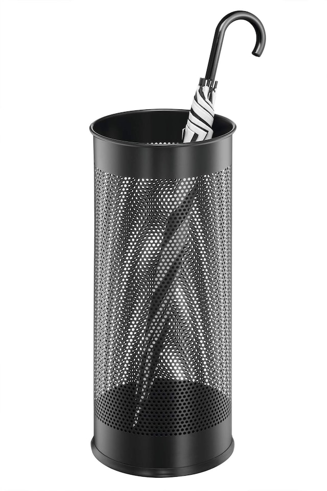 image 1 of Durable Modern Perforated Steel Umbrella Stand | 29 Litre Black