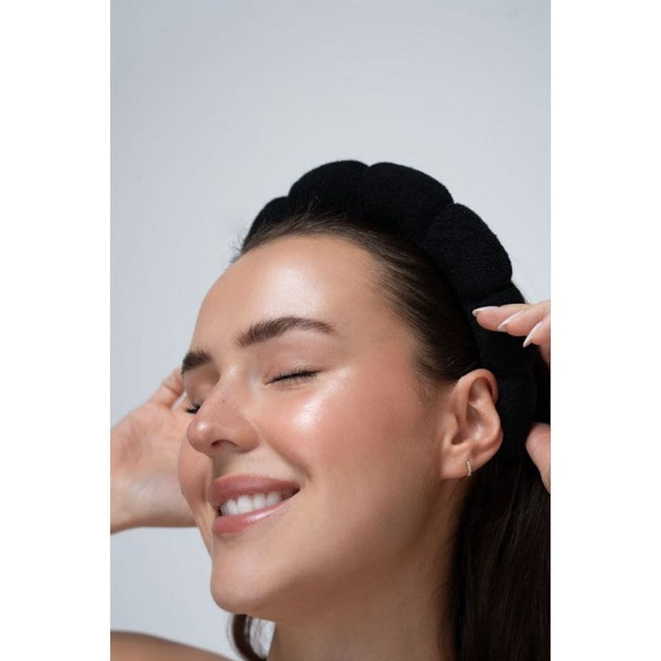 image 1 of Brushworks Black Cloud Terry Cloth Headband | Black