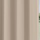 image 3 of Supersoft Beige Curtains 46 x 72 inch (117 x 183 cm) Room Darkening Eyelet Thermal Noise Reducing Curtains for Bedroom and Living Room