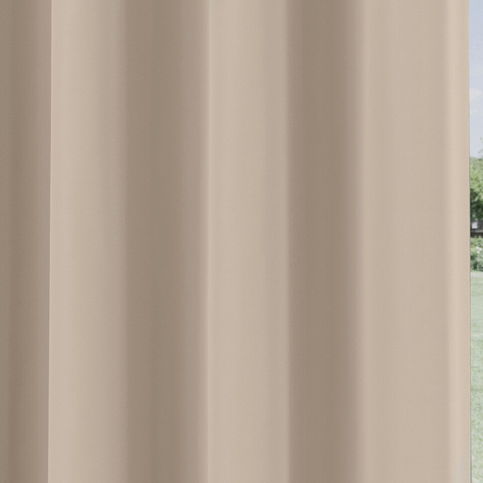 image 1 of Supersoft Beige Curtains 46 x 72 inch (117 x 183 cm) Room Darkening Eyelet Thermal Noise Reducing Curtains for Bedroom and Living Room
