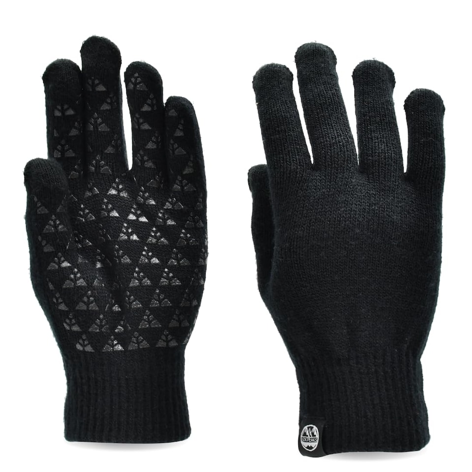 image 1 of Six Peaks Unisex Winter Knitted Gloves, Black, One Size UK