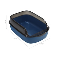 Living and Home Large Anti-splashing Detachable Cat Litter Box | Blue