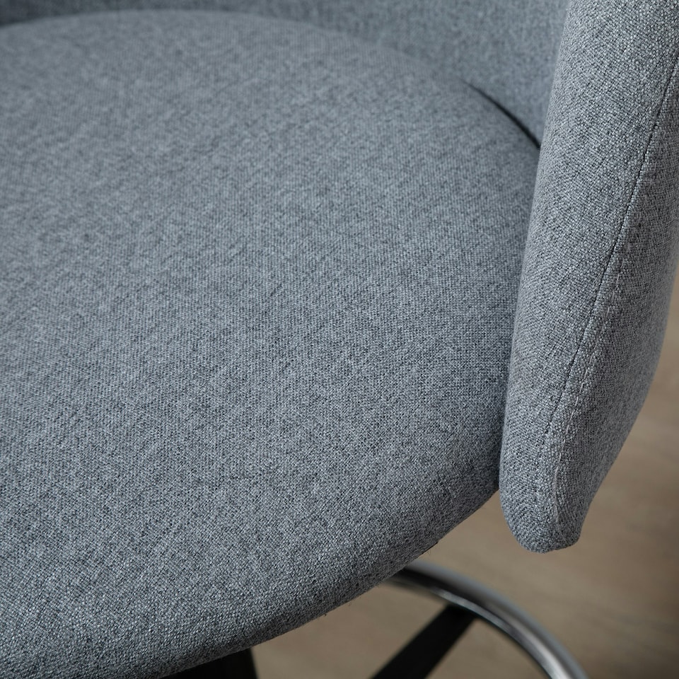 image 1 of Vinsetto Draughtsman Chair Home Office Ergonomic 5 Wheels Padded Seat Grey