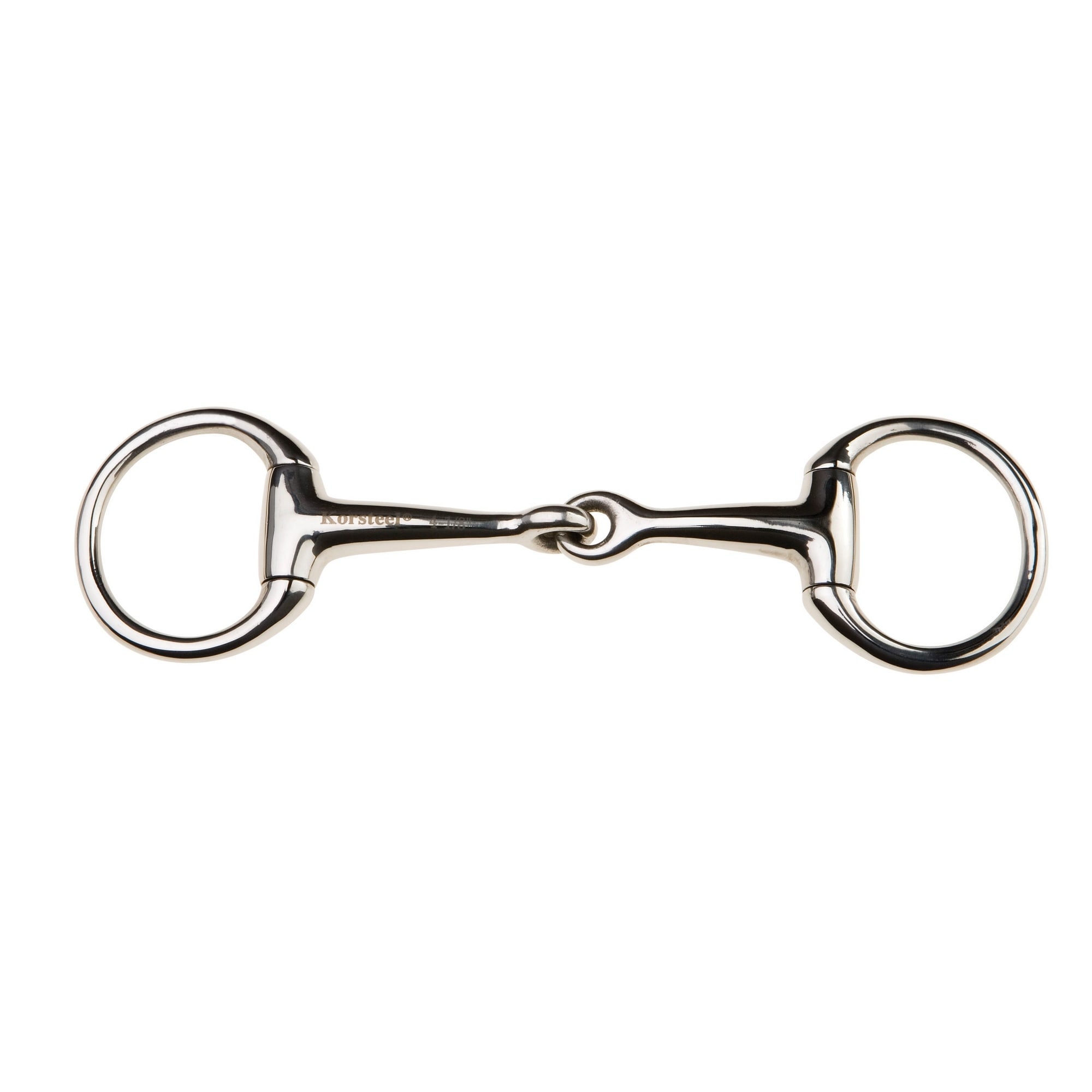 Korsteel Stainless Steel Jointed Eggbutt Bradoon Snaffle Bit Silver Silver 4in 1