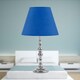 image 3 of Chrome Table Lamp with Decorative Stem and Royal Blue Shade Chrome | Blue