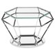 image 1 of Interiors By Premier Contemporary Silver Finish Diamond Design End Table, Elegant End Table, Stainless Steel Frame Bedside Table Silver