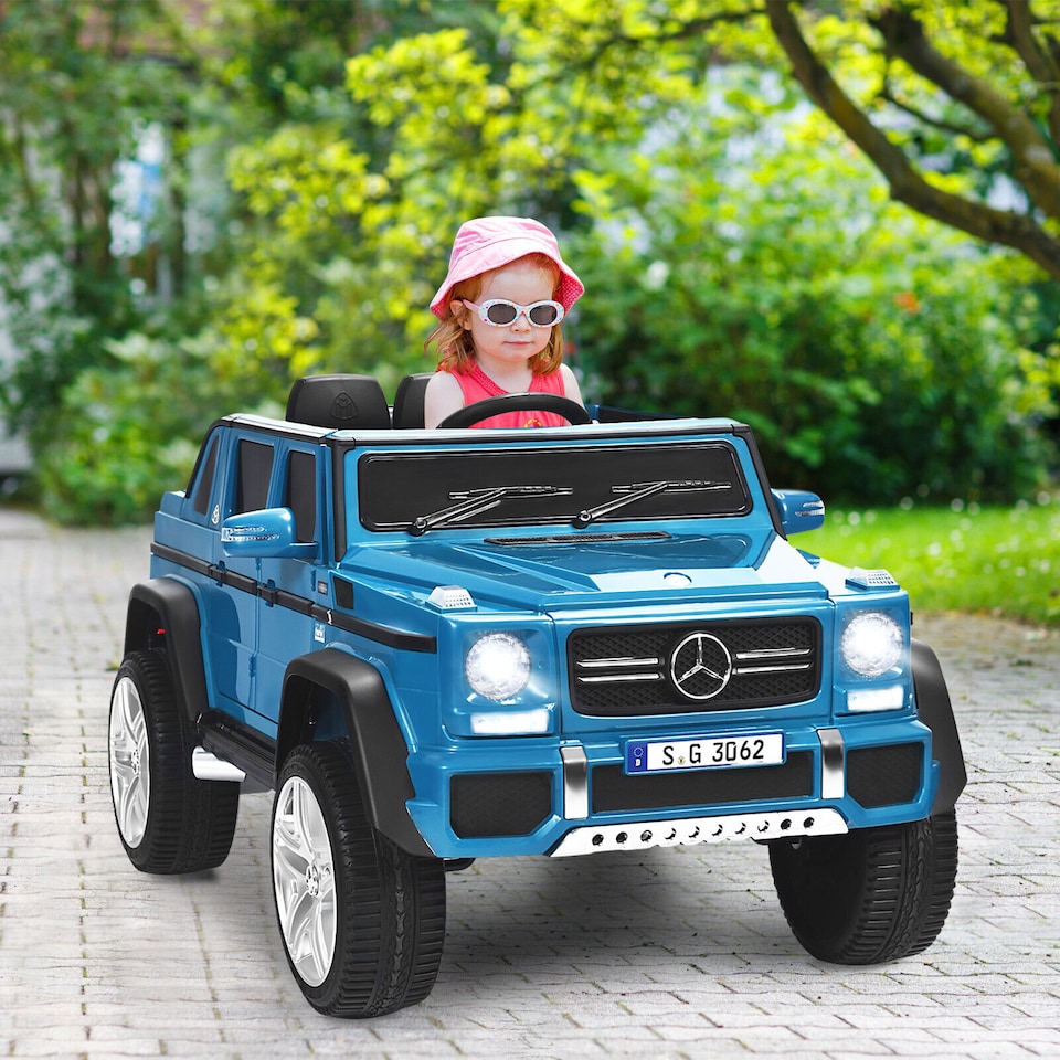 image 1 of COSTWAY Kids Car Licensed Mercedes Benz Toy Car Blue