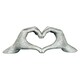 image 9 of Hands Love Gesture Sculpture Antique-Silver Colour Life-Size 26cm/10'' Expression of Appreciation Love Valentine's Day I appreciate I love you Wedding Present