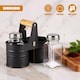 image 8 of GEEZY Salt And Pepper Shakers Glass Condiment Pots Grey Set Of Two
