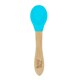 image 1 of Tiny Dining Children's Bamboo Silicone Tip Spoon - Blue