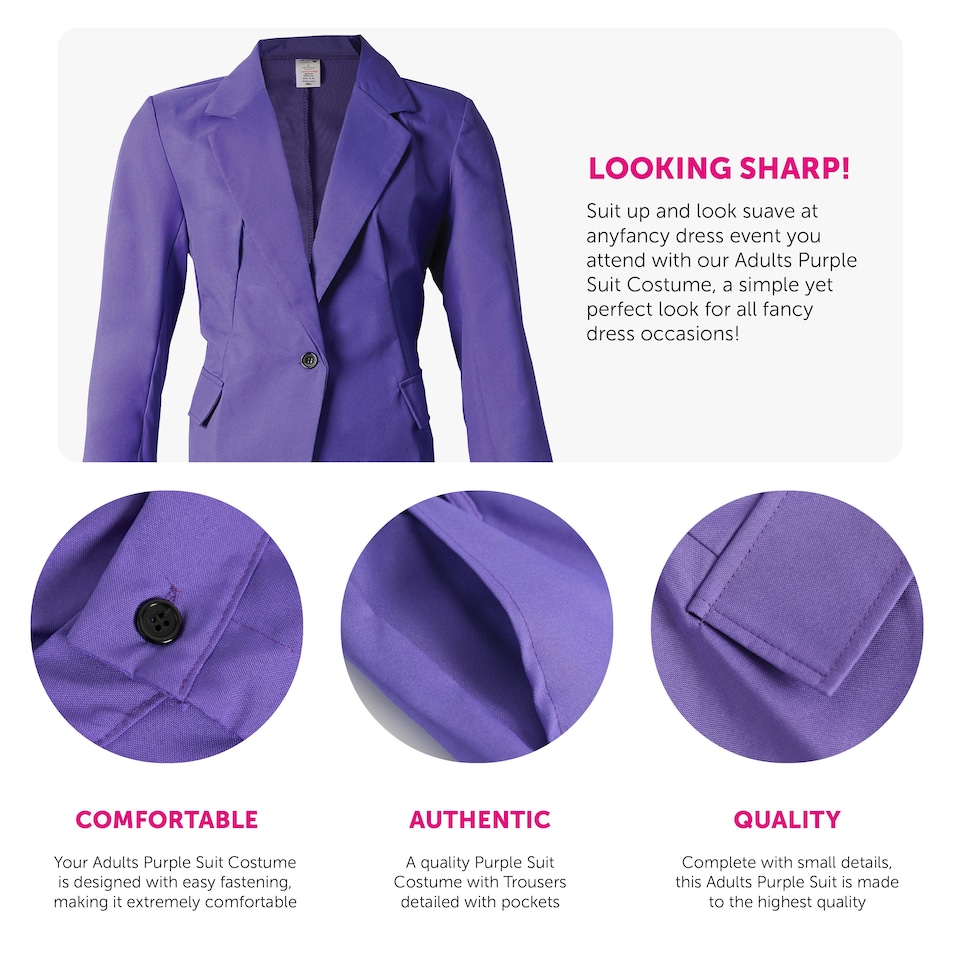 image 1 of Laughing Man Purple Suit Costume Purple | 2XL