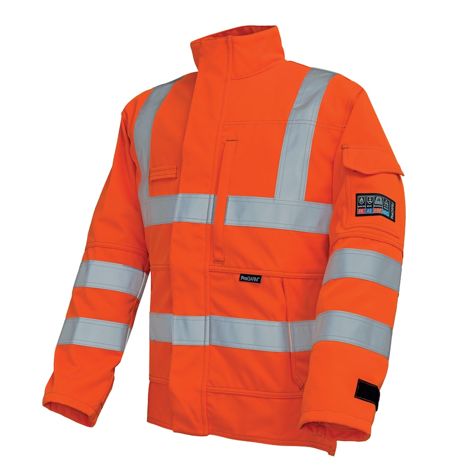 image 1 of Pegdev Men's FR Arc Flash Orange Jacket Hi-Vis Safety Wear XL