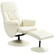 image 6 of HOMCOM PU Leather Armchair and Footrest Swivel Recliner Cream White
