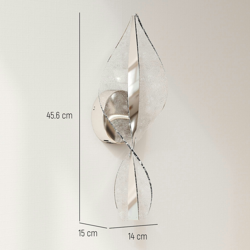 image 1 of HOMCOM Led Wall Lamp 2 Pack, Modern Indoor Spiral Wall Light, Silver