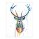 image 3 of Deer Stag Colourful Ink Splat Bright Portrait Black Framed Wall Art Print A4