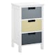 image 1 of HOMCOM 3 Drawer Storage Tower, Dresser Chest with Wood Top, Organiser Unit for Closets Bedroom Nursery Room Hallway