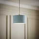 image 2 of ValueLights Reni Duck Egg Blue Fabric Ceiling Lamp Shade & Bulb (D)25cm | Blue