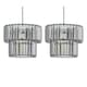 image 1 of First Choice Lighting Set of 2 Clint Smoked Acrylic Crystal Two Tier Easy Fit Pendant Shades Clear | Chrome