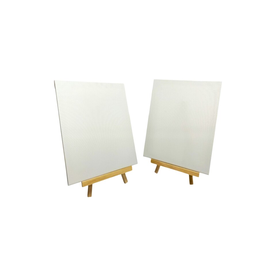 image 1 of Pack of 12 25x25cm Canvas Easel Set White