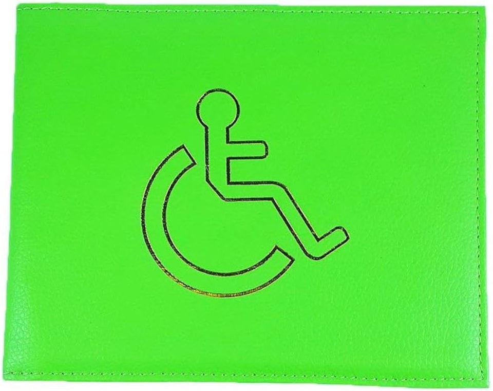 image 1 of KAV Disabled Parking Badge Holder Protector Cover Wallet in PU Leather (Green)