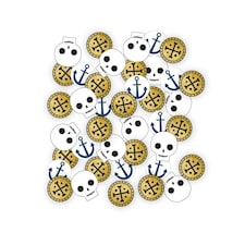 Amscan Treasure Island Paper Confetti - White/Brown/Black - One Size