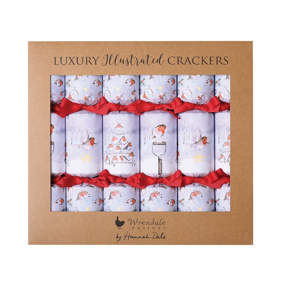 image 1 of Wrendale Designs Seasons Tweetings Set of 6 Robin Christmas Crackers