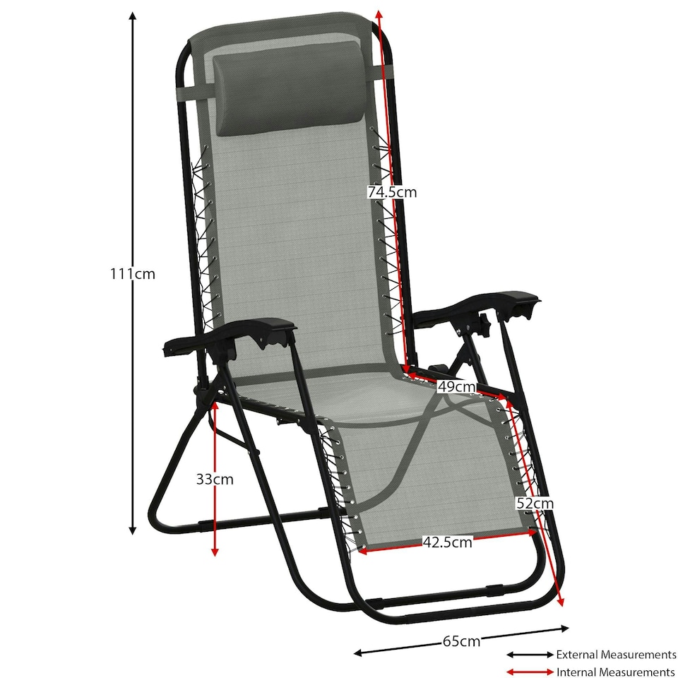 image 1 of Garden Vida Set of 2 Zero Gravity Chairs - Grey