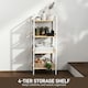 image 4 of HOMCOM 4-Tier Bamboo Bathroom Shelf with Adjustable Rack, Natural, White