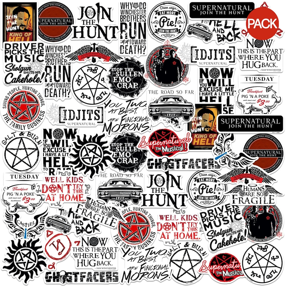 image 1 of Supernatural Deluxe Assorted Designs Stickers (Pack of 100) - Multicoloured - One Size