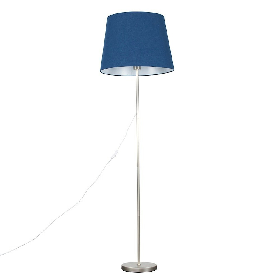 image 1 of ValueLights Charlie Gold Floor Lamp Green Velvet Gold Shade & Bulb