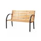 image 1 of Metal Framed Curved Garden Bench Wooden Seats 2 Person Outdoor Garden Furniture