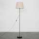 image 2 of ValueLights Modern Floor Lamp In Black Metal Finish With Large Beige Light Shade