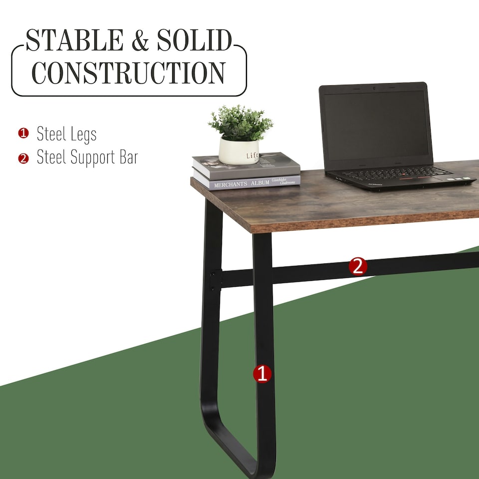 image 1 of HOMCOM Industrial Writing Desk Laptop Table Home Office Study Workstation