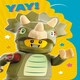 image 1 of Yellow LEGO Dinosaur Kids Birthday Card