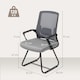 image 5 of HOMCOM Desk Chair No Wheels, Meeting Office Chair with Mesh Back, Lumbar Support, Metal Base and Armrests for Reception, Waiting Room, Conference Room, Dark Grey | Grey