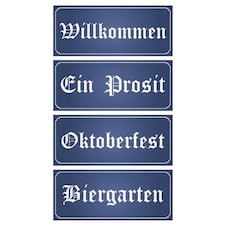 Oktoberfest PVC Party Sign Decorations 60cm x 25cm - Pack of 4