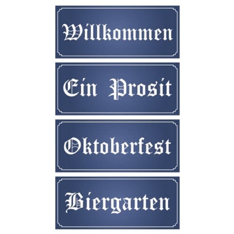 Oktoberfest PVC Party Sign Decorations 60cm x 25cm - Pack of 4