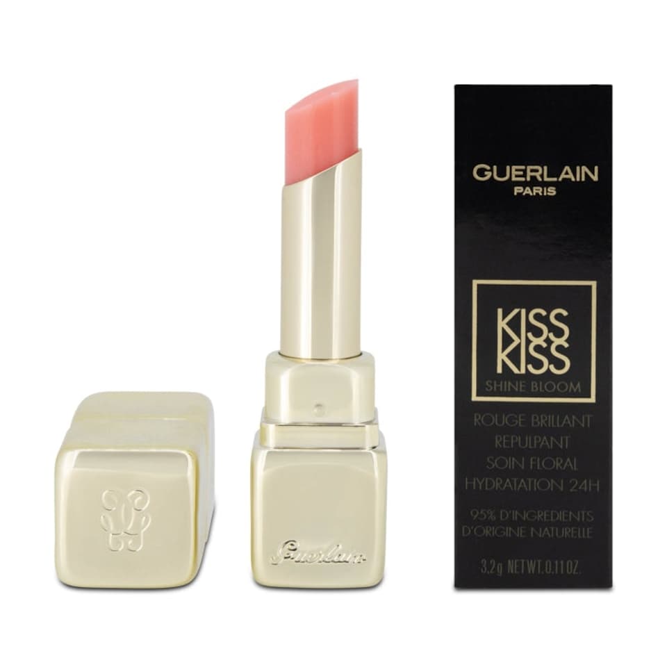 image 1 of Guerlain Kiss Kiss Shine Bloom Hydration Pink Lipstick 258 My Kiss Glow Pink