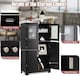 image 7 of COSTWAY 4-Door Bathroom Floor Cabinet Storage Cabine Black Black