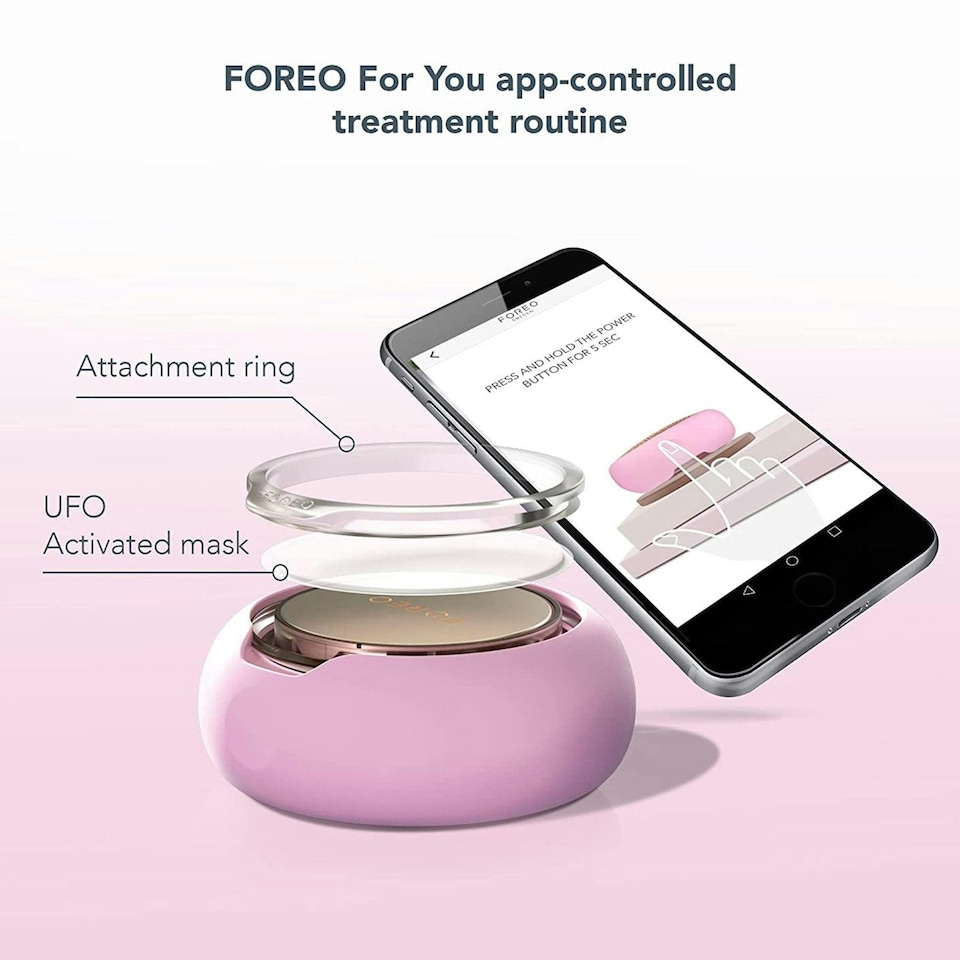 image 1 of FOREO UFO Face Mask Treatment Device Highly Advanced for Dry Skin, Pearl Pink