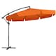 image 1 of Outsunny 2.7m Garden Banana Parasol Cantilever Umbrella with Crank Handle and Cross Base for Outdoor, Hanging Sun Shade, Orange | Orange | Orange