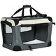 image 1 of PawHut 60cm Foldable Pet Carrier Bag Soft Travel Dog Crate for Mini Dogs Grey