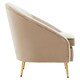 image 3 of Interiors by Premier Mink Velvet Armchair with Cushion, Plush Foam Seat With Gold Finish Metal Legs, Living Room Accent Chair