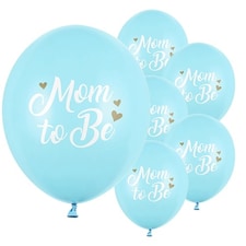 Pastel Blue Mom To Be Latex Balloons 30cm / 12 in - Pack of 6
