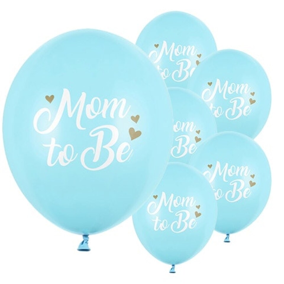Pastel Blue Mom To Be Latex Balloons 30cm / 12 in - Pack of 6