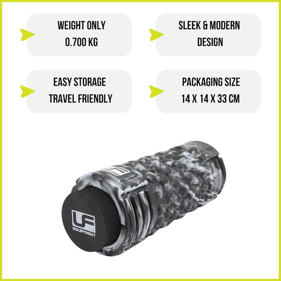 image 1 of Urban Fitness 2 in 1 Massage Roller Set - Black/Silver - - Fitness - UFA314